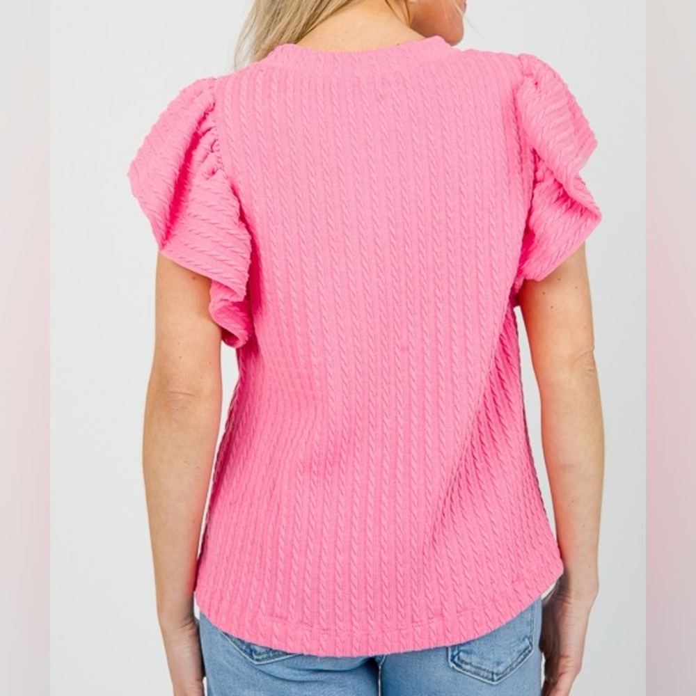 Cable Texture Flutter Blouse - Picture 5 of 10